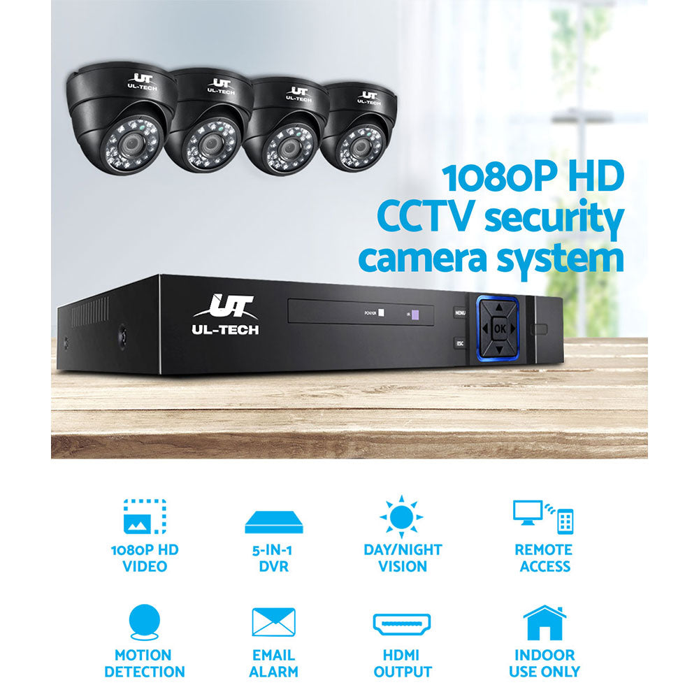 UL-TECH 1080P Security Camera System 4CH DVR with 4 CCTV Dome Cameras - additional product photo