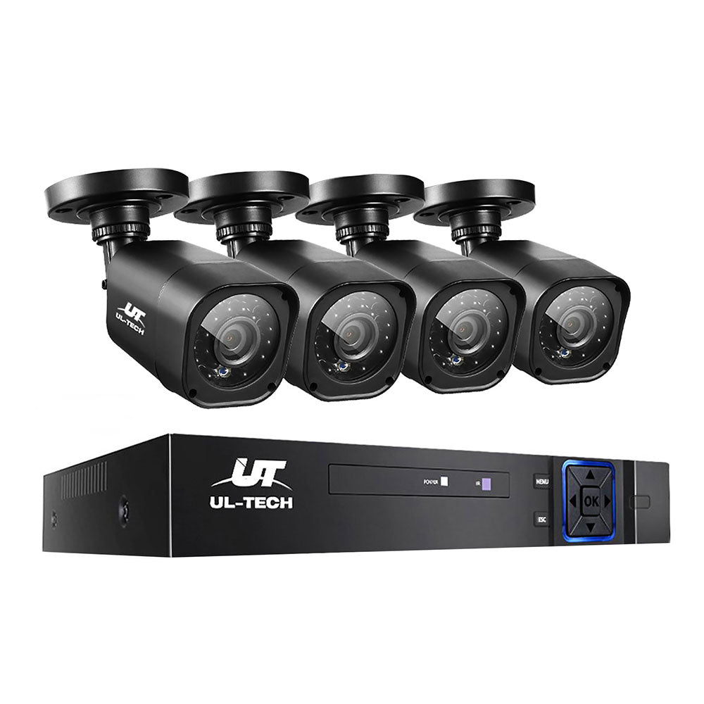UL-TECH 1080P Security Camera System 4CH DVR with 4 CCTV Square Cameras - product photo