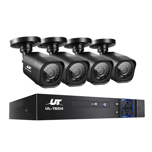 UL-TECH 1080P Security Camera System 4CH DVR with 4 CCTV Square Cameras - product photo