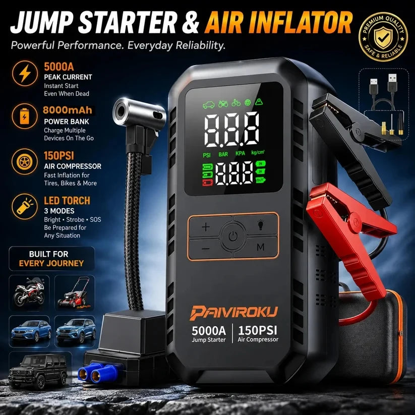 PAIVIROKU portable car jump starter 8000mAh