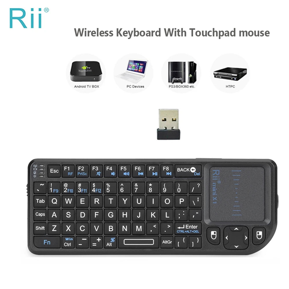 Rii X1 mini 2.4GHz wireless keyboard with integrated touchpad – feature overview