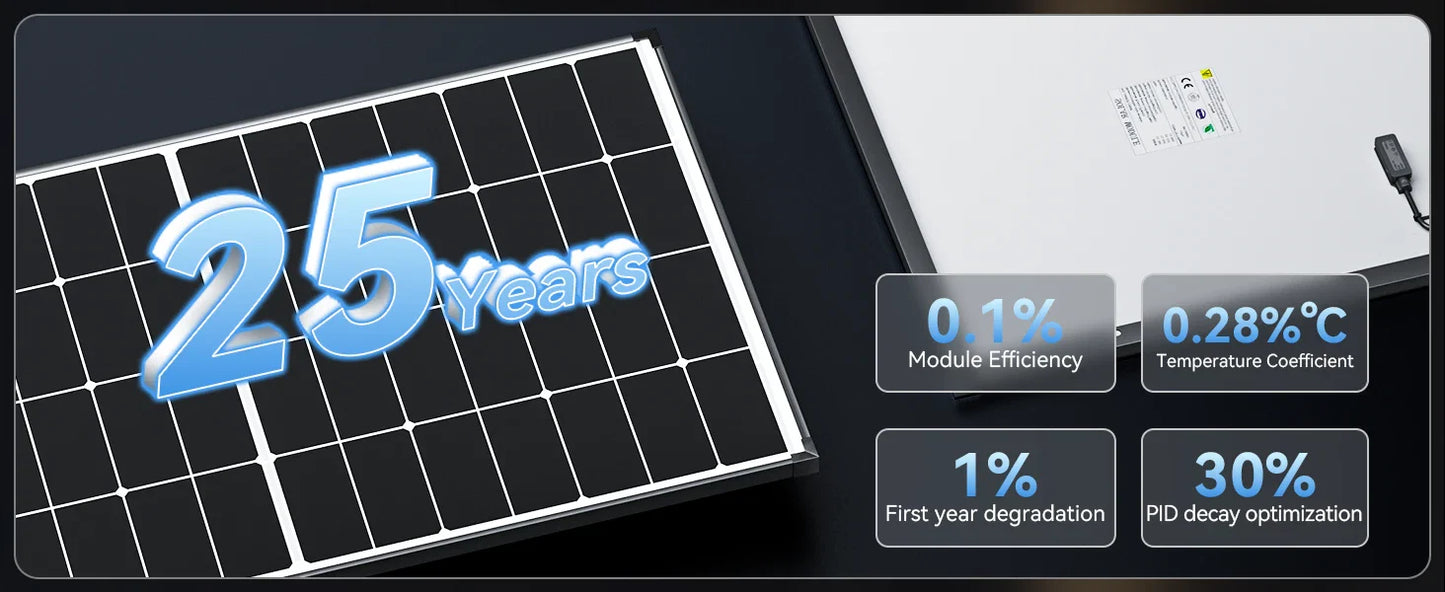 300W 12V StarPower Topcon Fixed Solar Panel Mono Caravan Camping RV