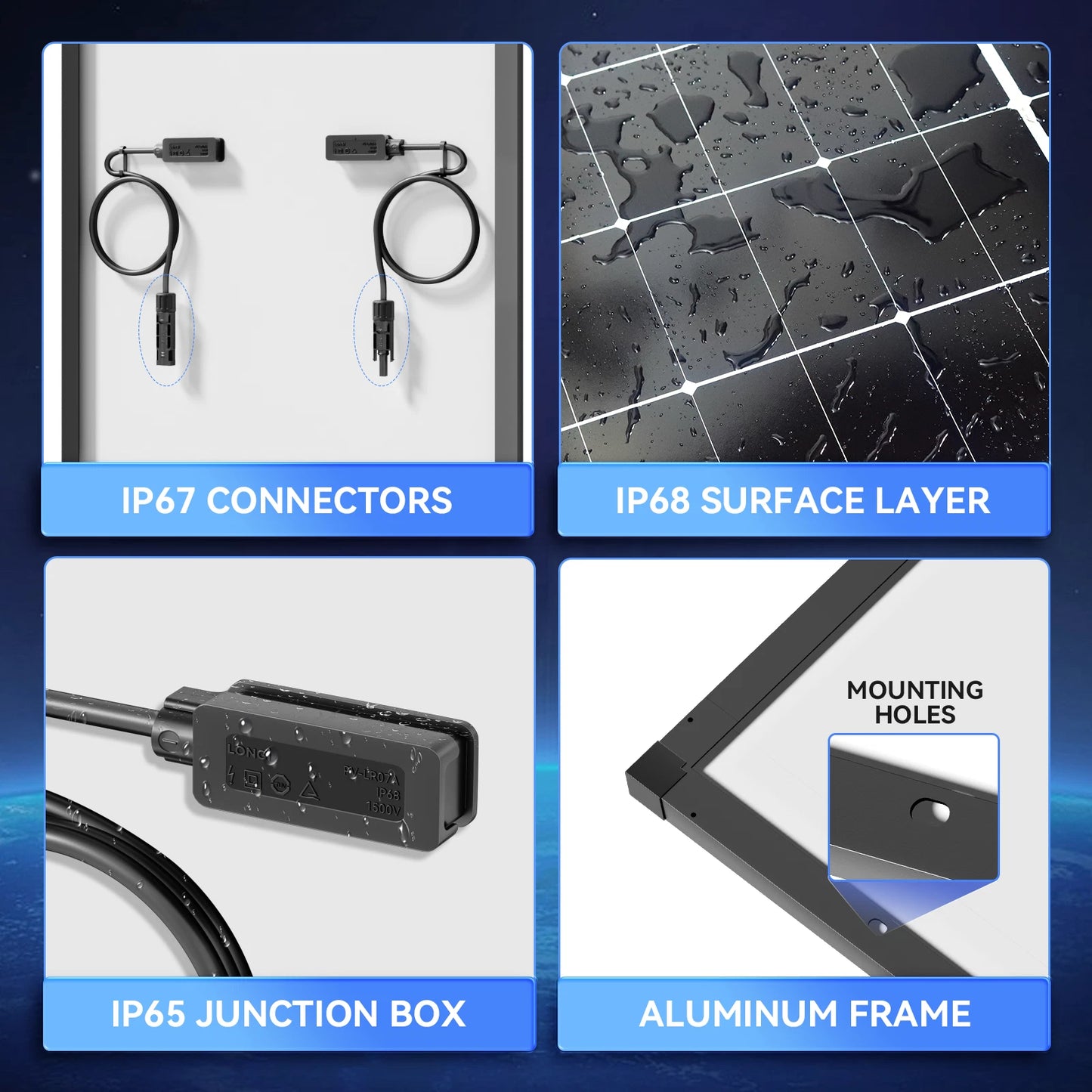 400W 12V Topcon Monocrystalline Fixed Solar Panel