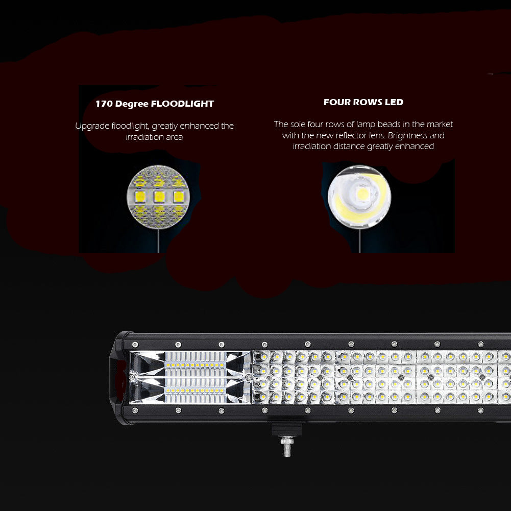 28-Inch Philips LED Light Bar Quad Row Combo Beam | 4WD – product view 4
