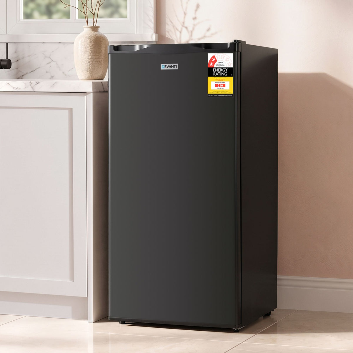 Devanti 81L Upright Freezer Fridge Black - product photo