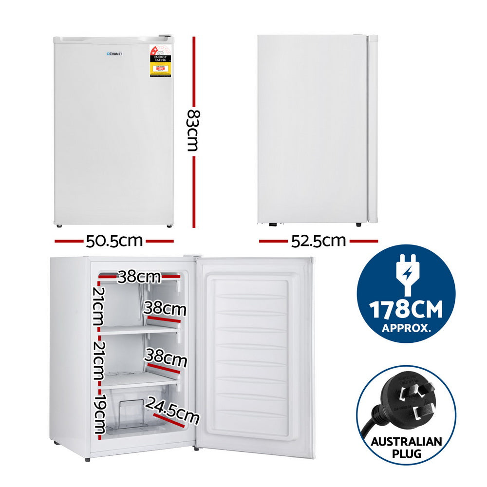 Devanti 81L Upright Freezer Fridge White - additional product photo