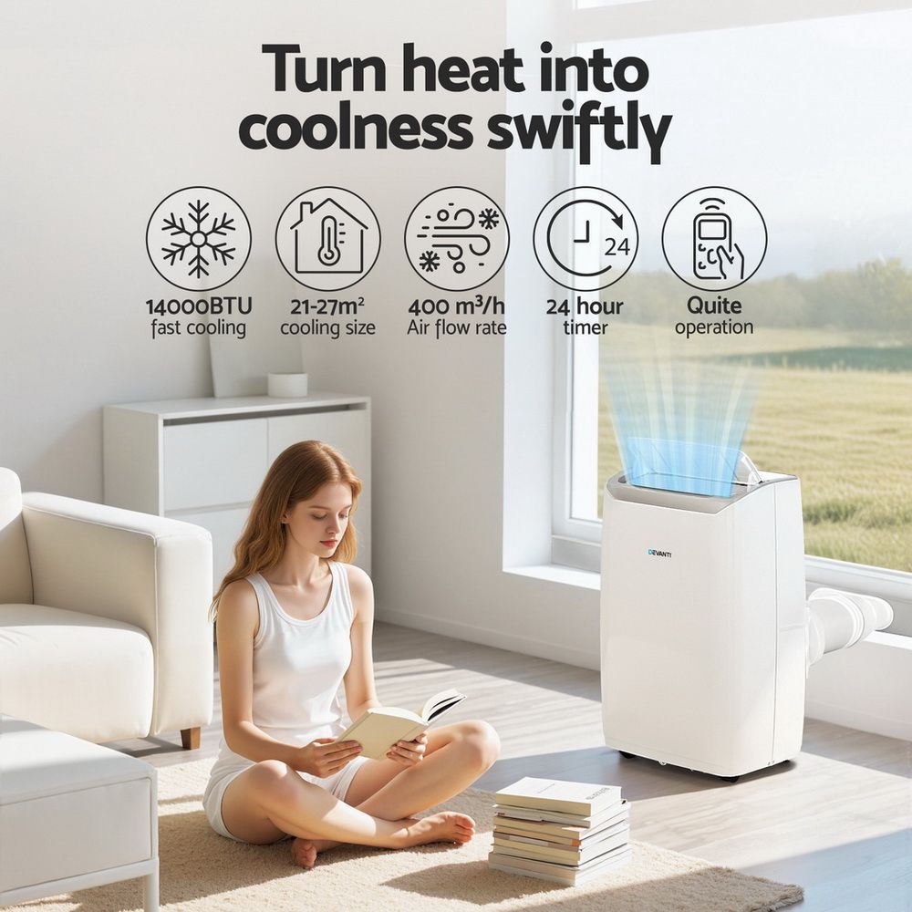 Devanti 14000 BTU portable air conditioner controls