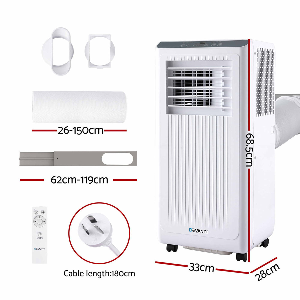 Devanti 5000 BTU portable air conditioner features