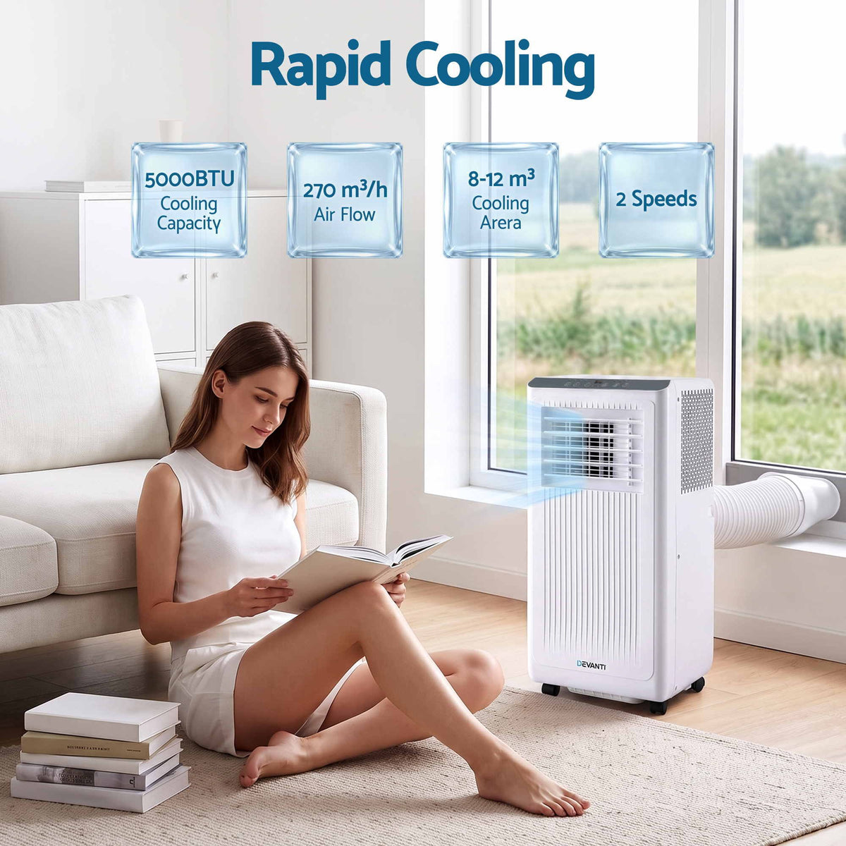 Devanti 5000 BTU portable air conditioner details