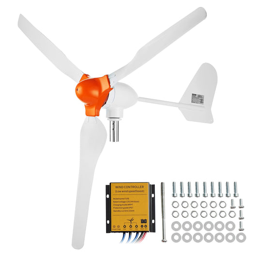 800W Wind Turbine Generator, 12V Wind Turbine Kit, 3-Blade Wind Power Generator with MPPT Controller