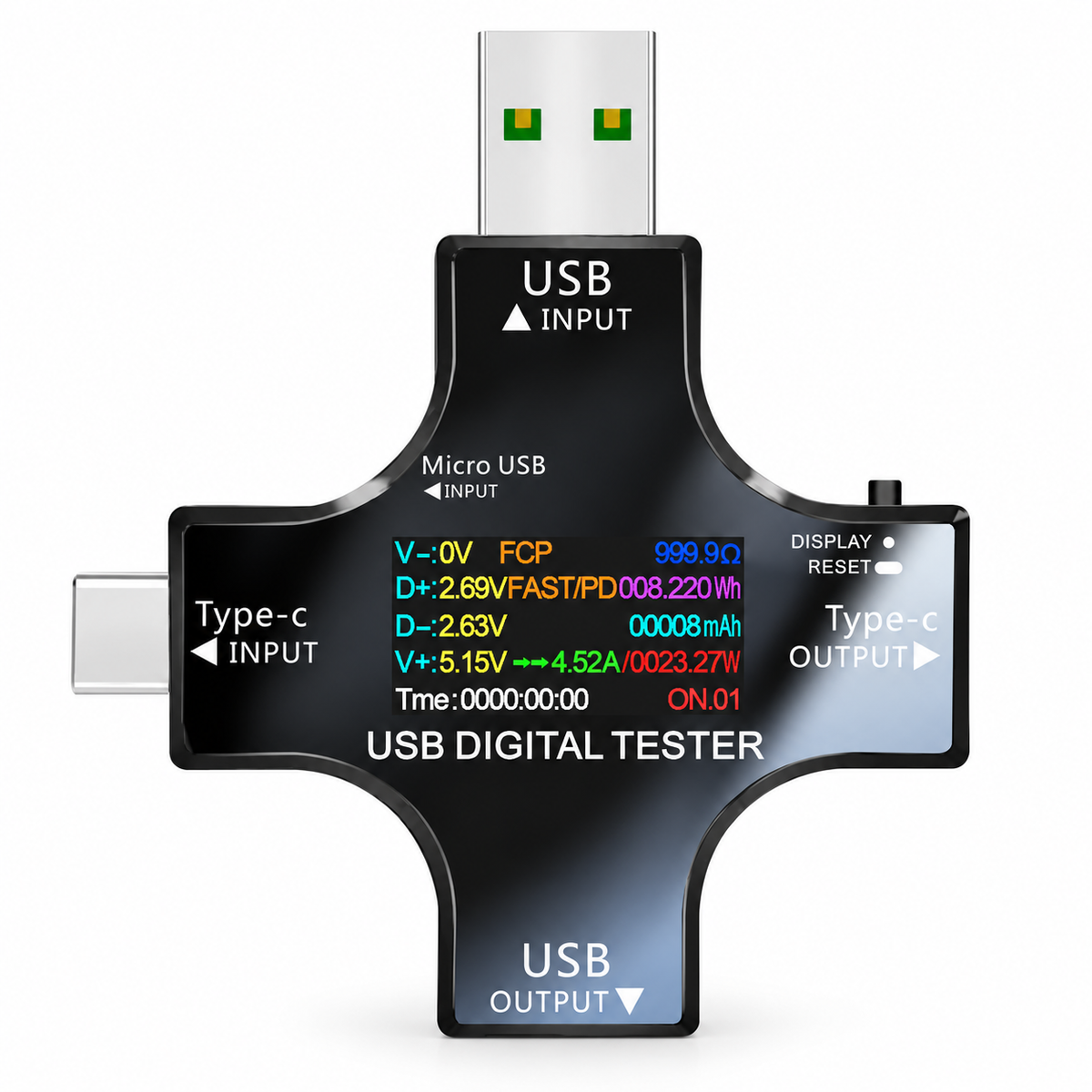 ATORCH USB and USB-C digital voltage current power and capacity meter