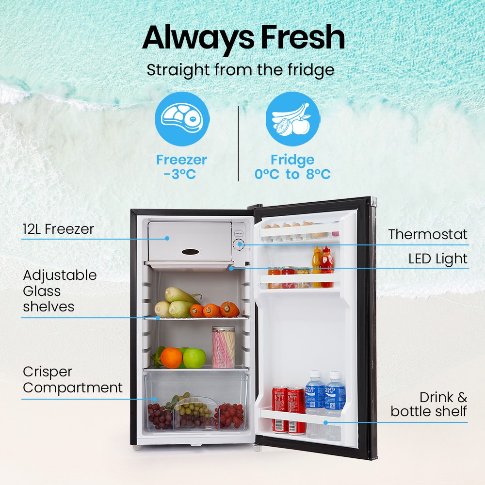 GECKO 95L Portable Upright Fridge and Freezer, 12V/24V for Camping, Caravans, Black - additional product photo