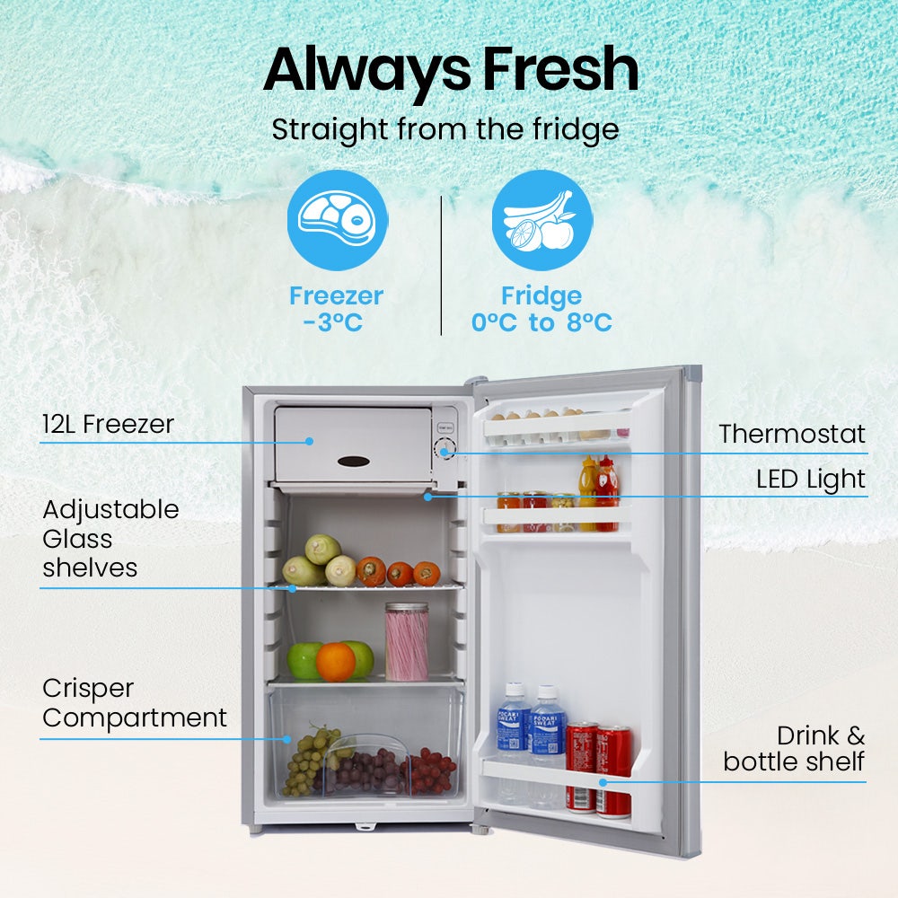 GECKO 95L Portable Upright Fridge and Freezer, 12V/24V for Camping, Caravans, Silver - additional product photo