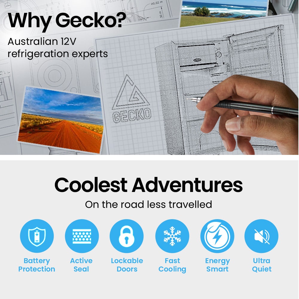 GECKO 95L Portable Upright Fridge and Freezer, 12V/24V for Camping, Caravans, Silver - additional product photo